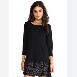 Ella Moss Anita Sequin Hem Tunic Dress in Gold Size Small NWOT